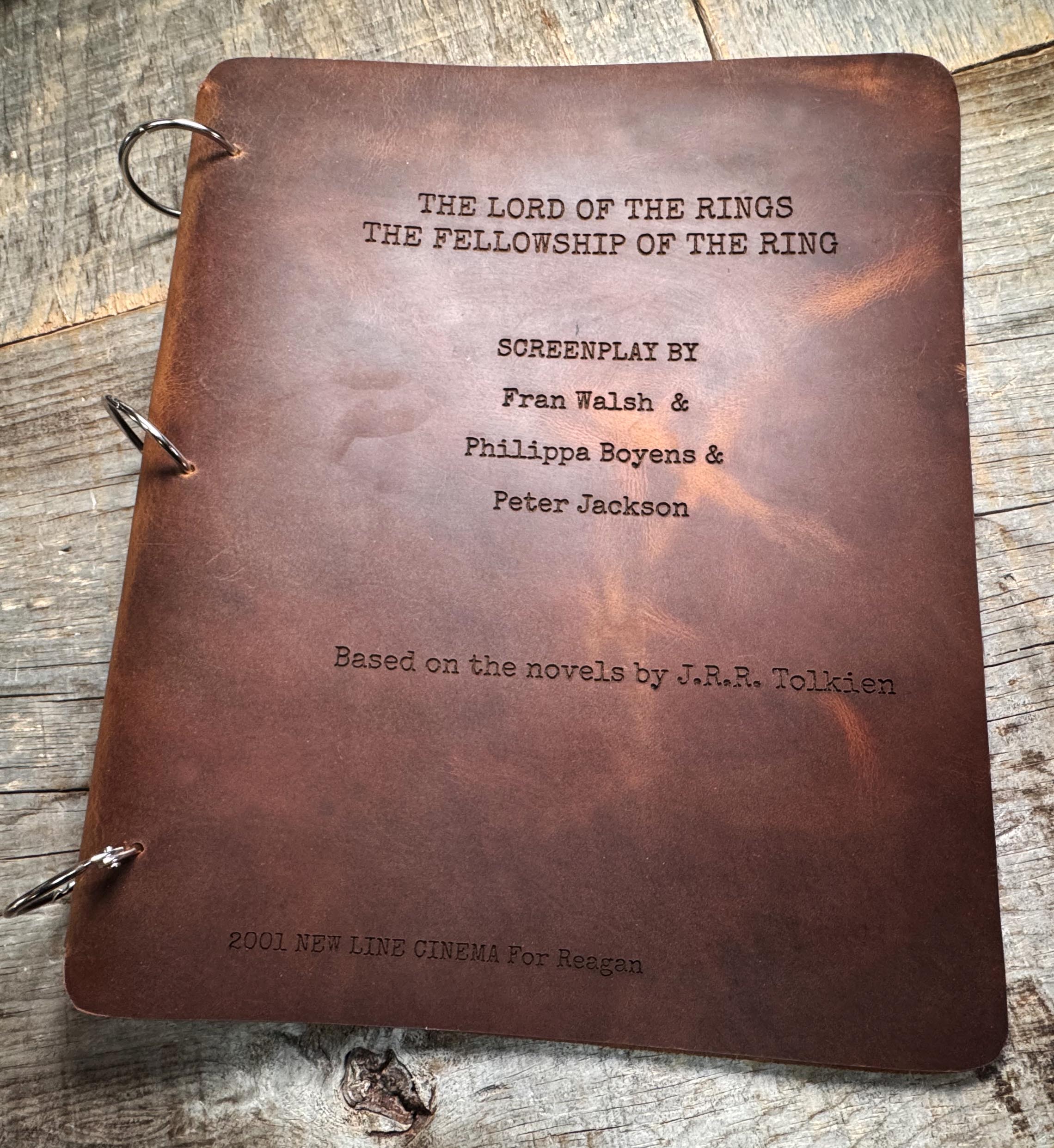 Leather Script Binder Custom Engraved