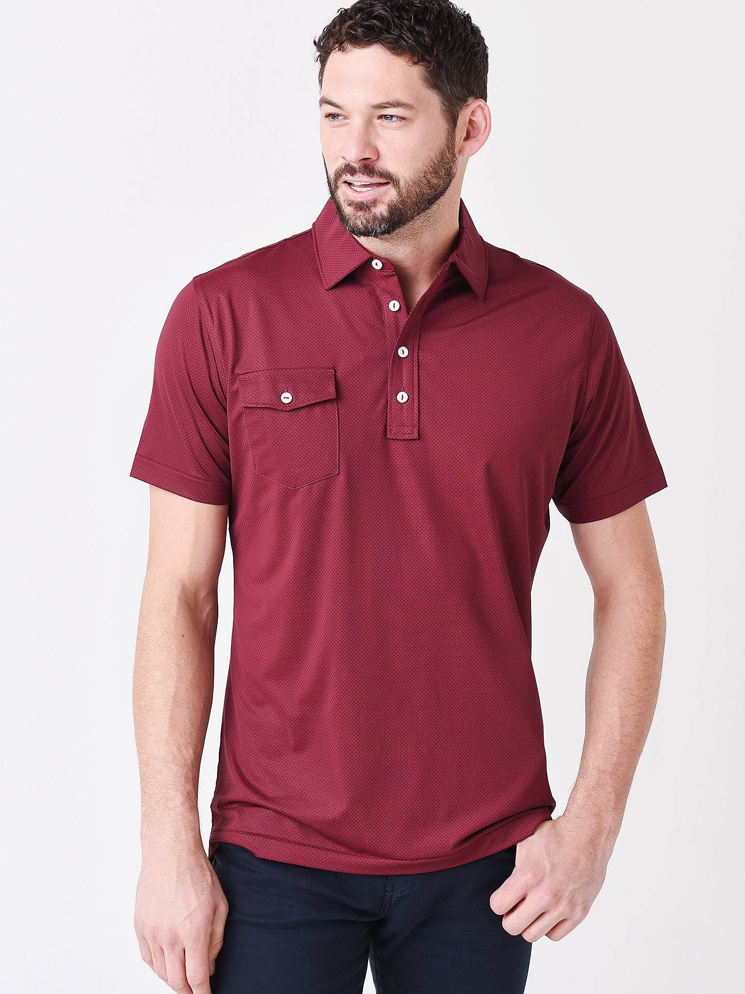 Peter Millar Crown Crafted Men's Blues Performance Jersey Polo - Saint Bernard