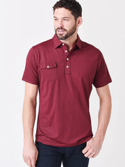 Peter Millar Crown Crafted Men's Blues Performance Jersey Polo - Saint Bernard