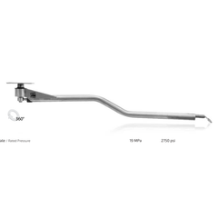 Bras Z avec connexion au plafond par tube en acier inoxydable