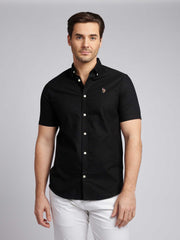 Mens Short Sleeve Oxford Shirt Black