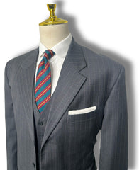 Grey Pinstripe 3 Piece Suit (46)