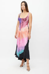 Marni Fall 2021 Black & Multi Silk Ombre Corset Dress