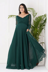 Maternity Long Sleeve Elegant Gown
