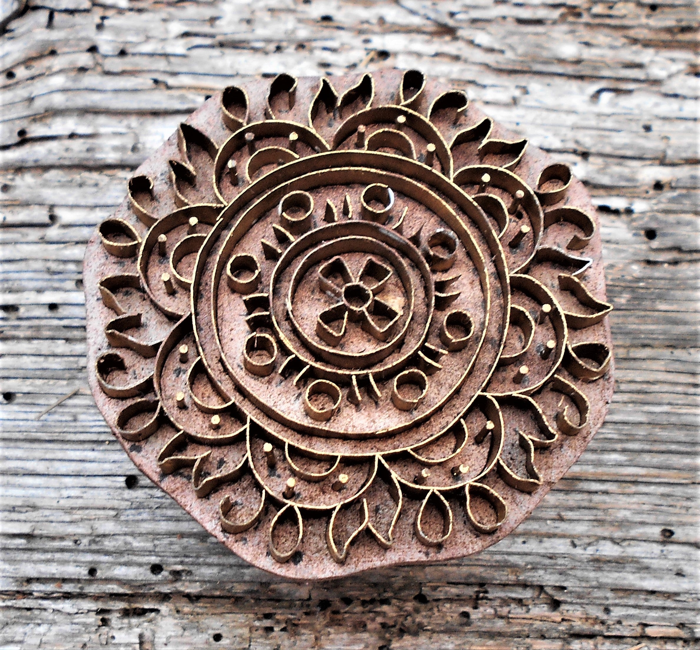Metallstempel, Leinenstempel, Stoffdruckstempel, Mantra
