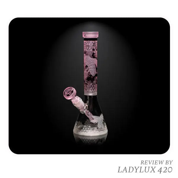 Milkyway Glass Mini Apiary 11″ Pink Beaker Bong – fast shipping Australia-wide - front