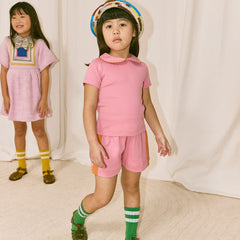 Rickrack Collar Tee in Azalea by Misha & Puff