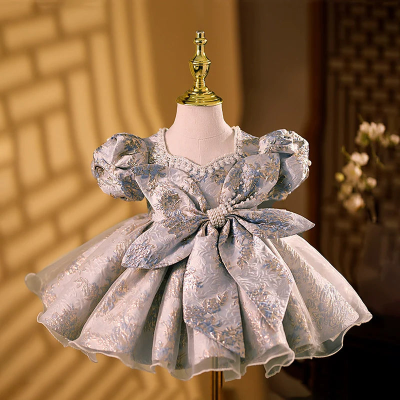 Baby Girl First Birthday Dress Sequins Toddler Embroidery Birthday Princess Dress
