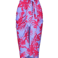 Dame chiffon nederdel med florale mønstre og asymmetrisk kant Stilla
