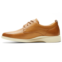 The Original Dress Shoe by Amberjack in Honey & Cream Tan Leather - Medial View