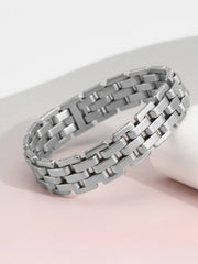 Men’s Heavy Box-Link Silver Bracelet