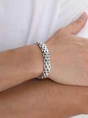 Men’s Heavy Box-Link Silver Bracelet
