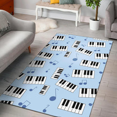 Piano Blue Pattern Print Floor Mat-grizzshop