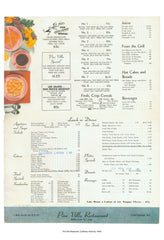 Pine Villa Cynthiana Kentucky 1940s Menu Interior