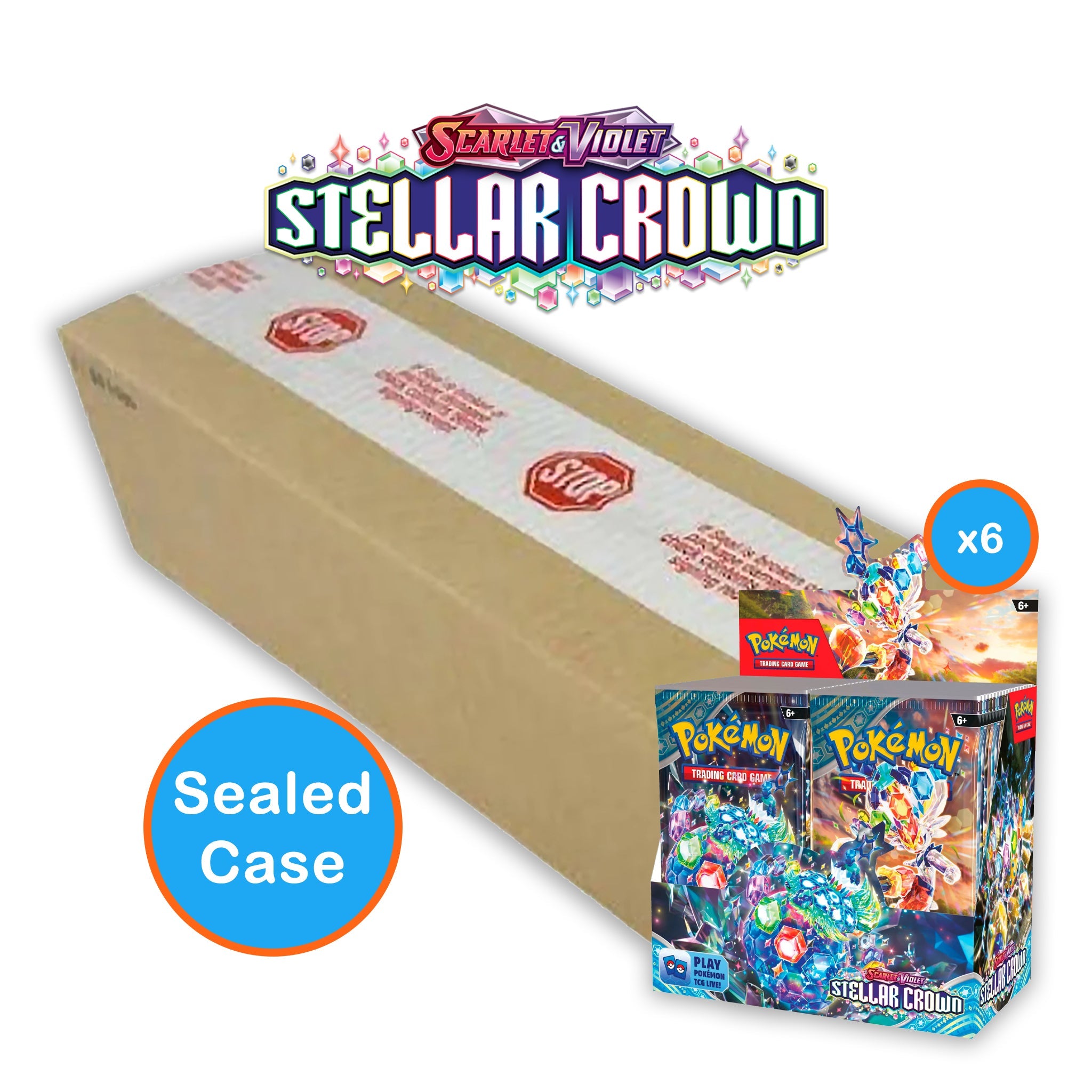 Pokemon: Scarlet & Violet Stellar Crown - Booster Box: Sealed Case (6 Booster Boxes)