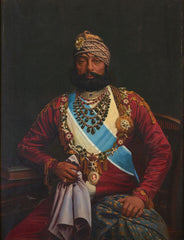 Portrait Of Maharaja Jaswant Singh - Vintage Indian Royalty Painting - Framed Prints