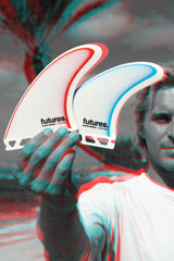 Pukas Surf Shop Futures Fins Ethan Ewing Control M 3 Fins White Blue