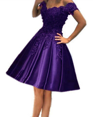 Siaroyne Dark Blue-violet Color Short Lace Homecoming Dresses Girls Graduation Prom Dresses Girls 8th Grade