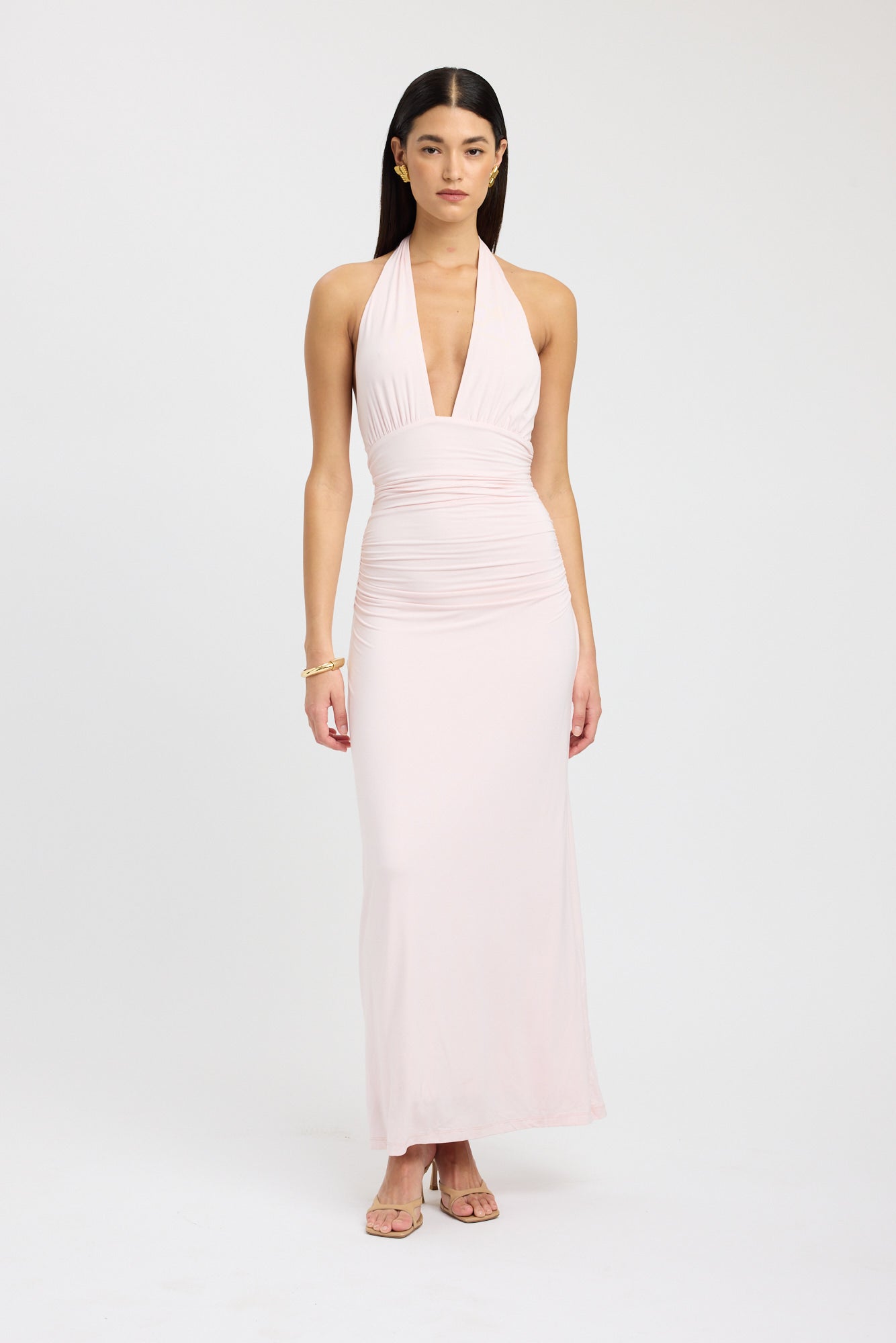 front Leni Maxi Dress Kookai Bodycon Maxi Fitted Plungeneck womens-dresses