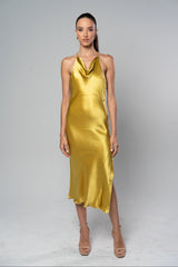 ELVIRA Gold Slip Dress - M I C H E L L E G A R C I A