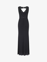 Robe de soirée unie incrustée de pierres - Noir - 2