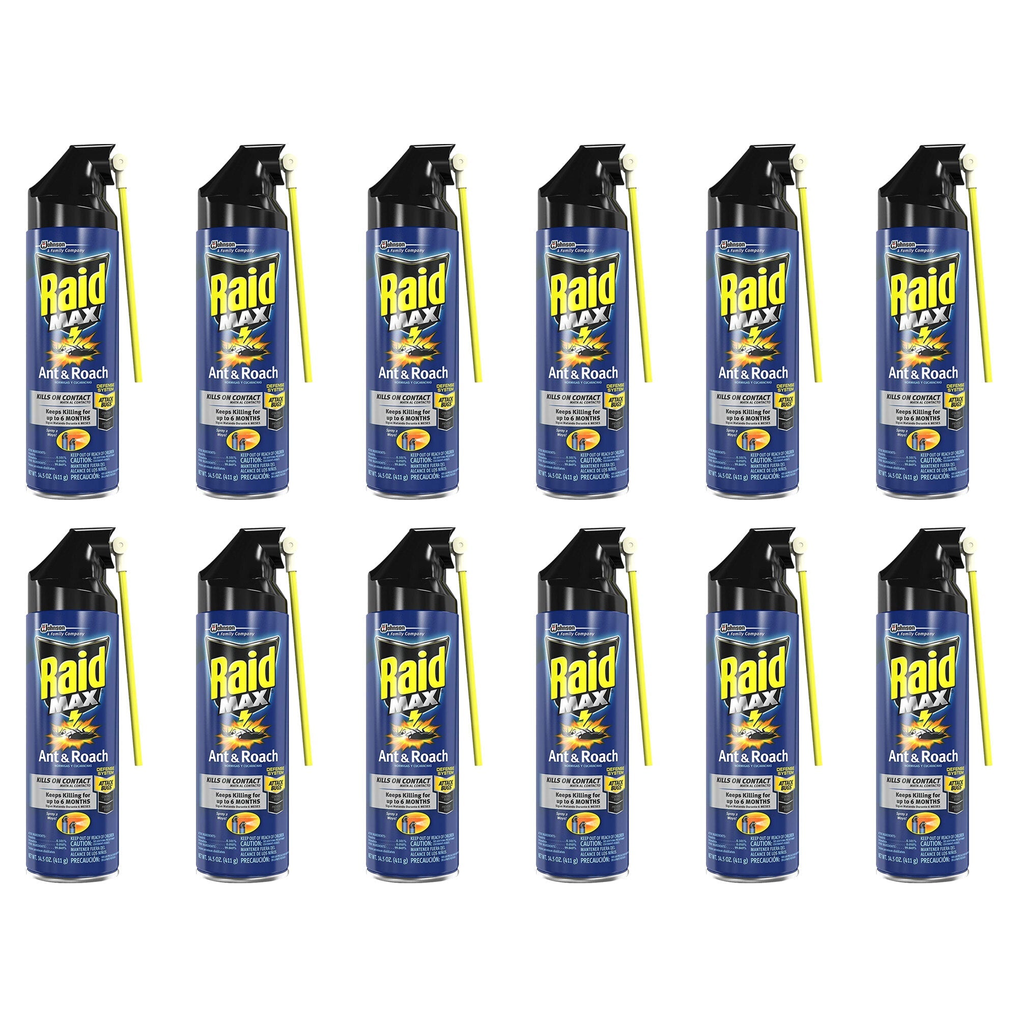 Raid Max Ant and Roach Spray (14.5 OZ,Pack -12)