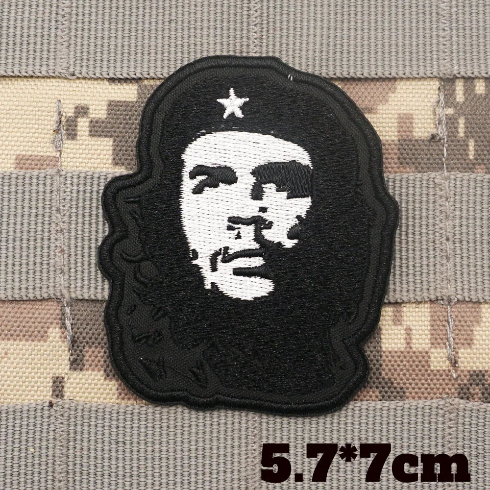 ECUSSON CHE GUEVARA PORTRAIT TACTIQUE FOND NOIR VELCRO 5X7CM
