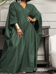 Indigo Flow Kaftan Maxi Dress