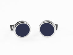 Gemelos S.T. Dupont Round, Acero, Laca azul, Paladio, Azul, 005575
