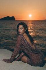 Sequin Crochet Mini Dress