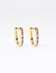 Earrings Square Hoop - Gold
