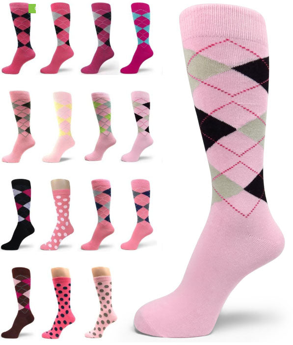 Spotlight Hosiery shades of PINK Men Groomsmen dress Socks (Hot Pink, Light Pink)(XL Option)