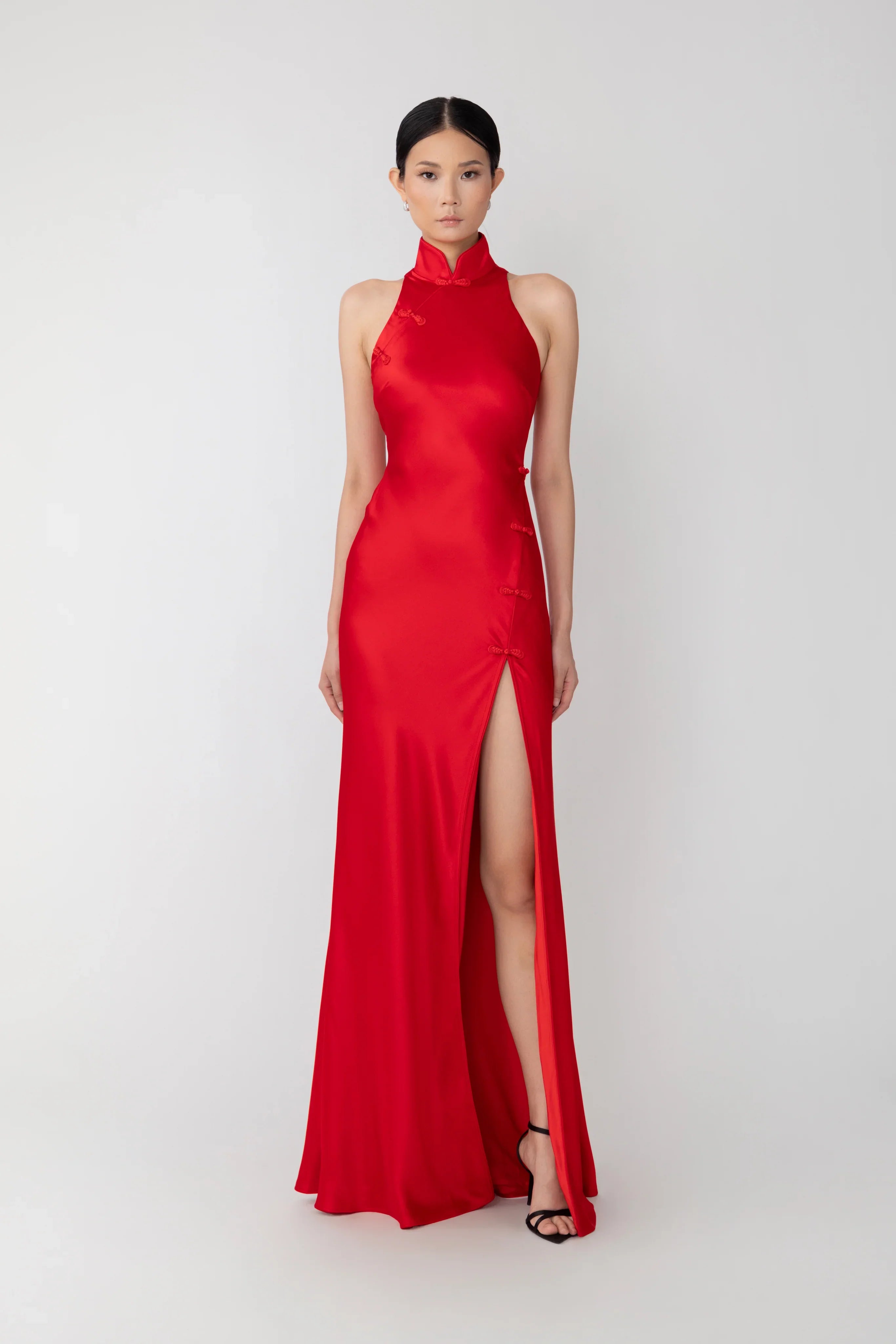 SAU LEE | Phoebe Satin Gown | Phoebe Satin Gown - Red / 00