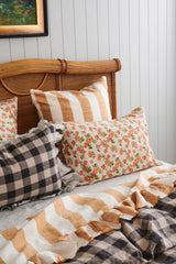 Society Of Wanderers Ruffle Flat Sheet | Turmeric Stripe