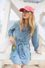 Denim Shirt Dress - Pale Wash