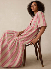 | Dune Cotton Gauze Wesley Dress - Cocoa Reef Stripe | Faherty Brand