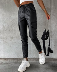Lederlook Cargo Broek voor Dames - Jade