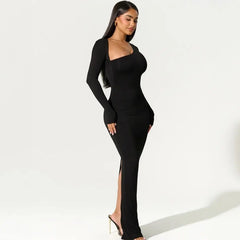 Damen-Maxikleid mit fließender Länge | klare Silhouette