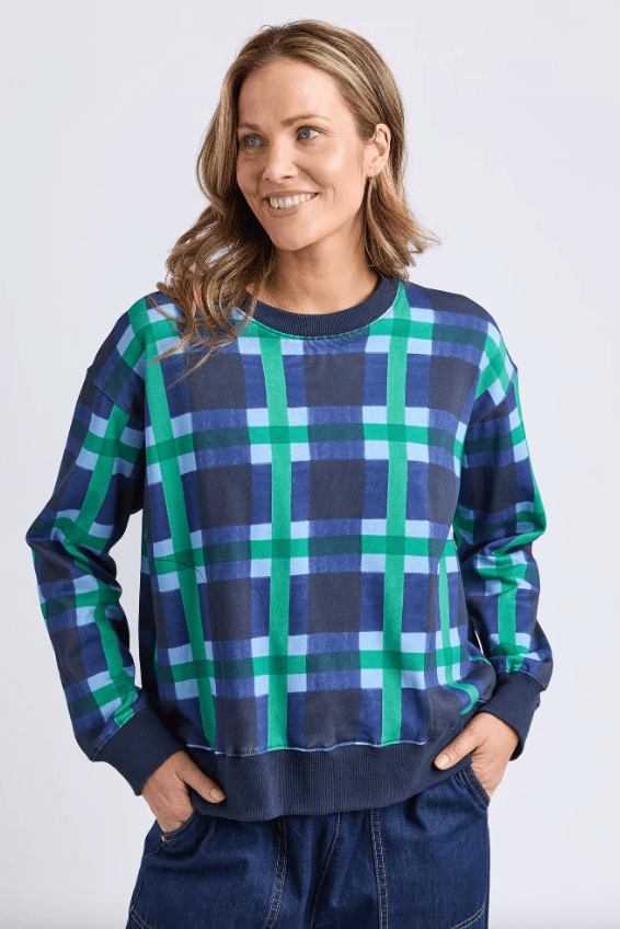Elm Bari Crew Blue Check