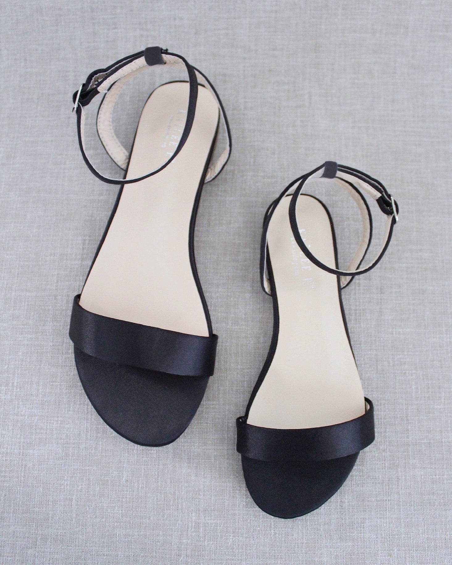 Satin Flat Sandal with Ankle StrapWomen Shoes