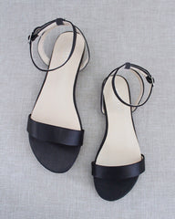 Satin Flat Sandal with Ankle StrapWomen Shoes