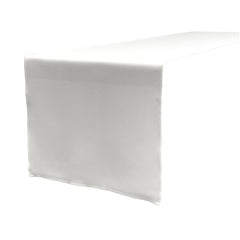 La Linen Polyester Poplin Table Runner 14 By 108-Inch, White