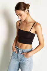No Bra Club Cropped Cami - Jet Black