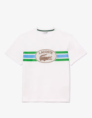 Camiseta Lacoste con Monograma Estampado Blanca Hombre