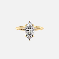 The Solitaire Lisa Marquise Lab Diamond Ring 14k Yellow Gold 001