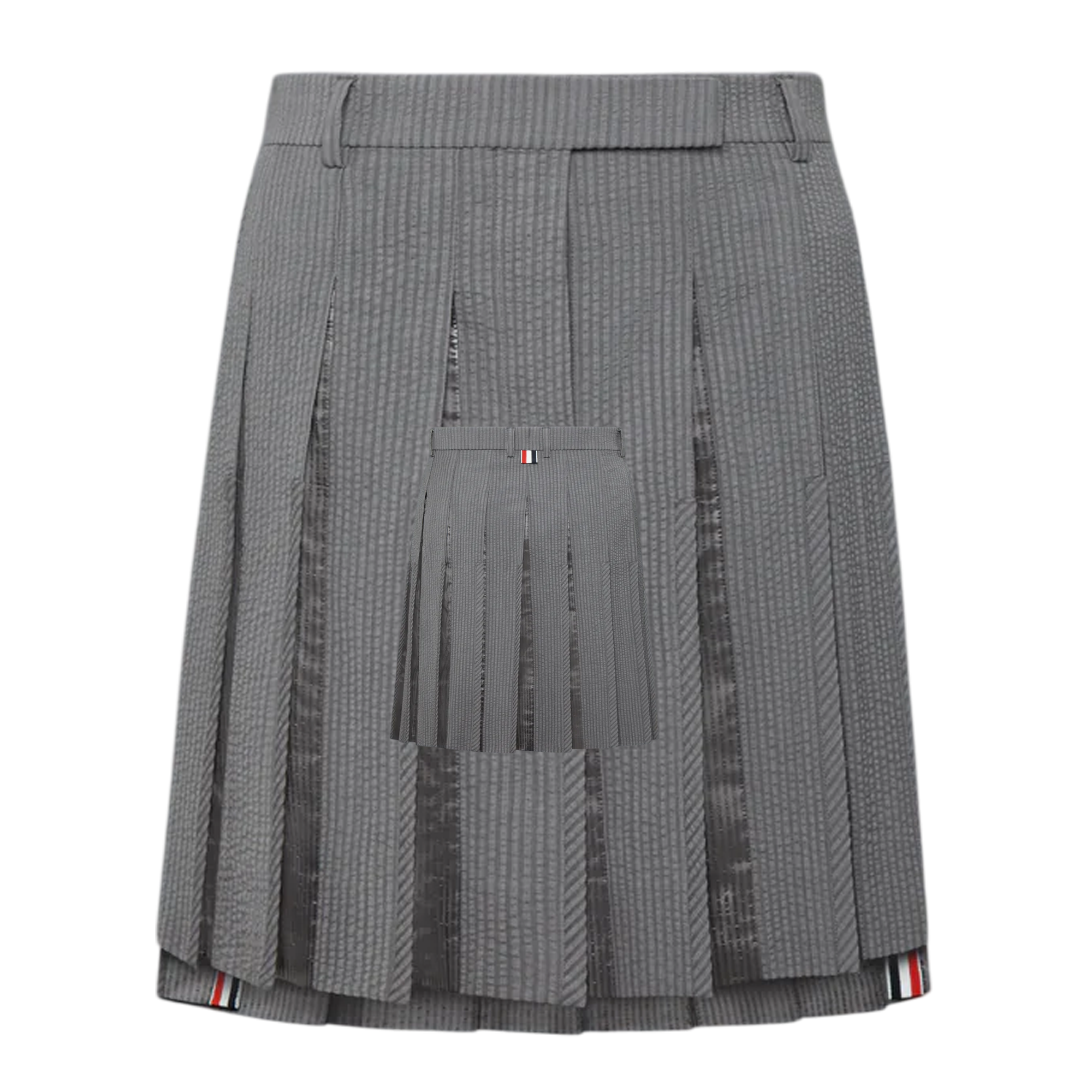Low Rise Above Knee Pleated Skirt