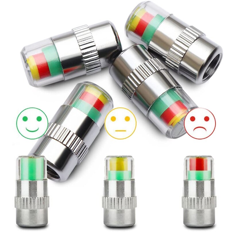4x Bouchon de valve avec témoin de pression