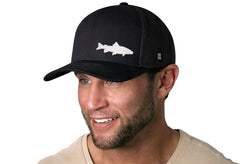 Steelhead Fish Trucker Hat | Black Steelhead Fish Snapback