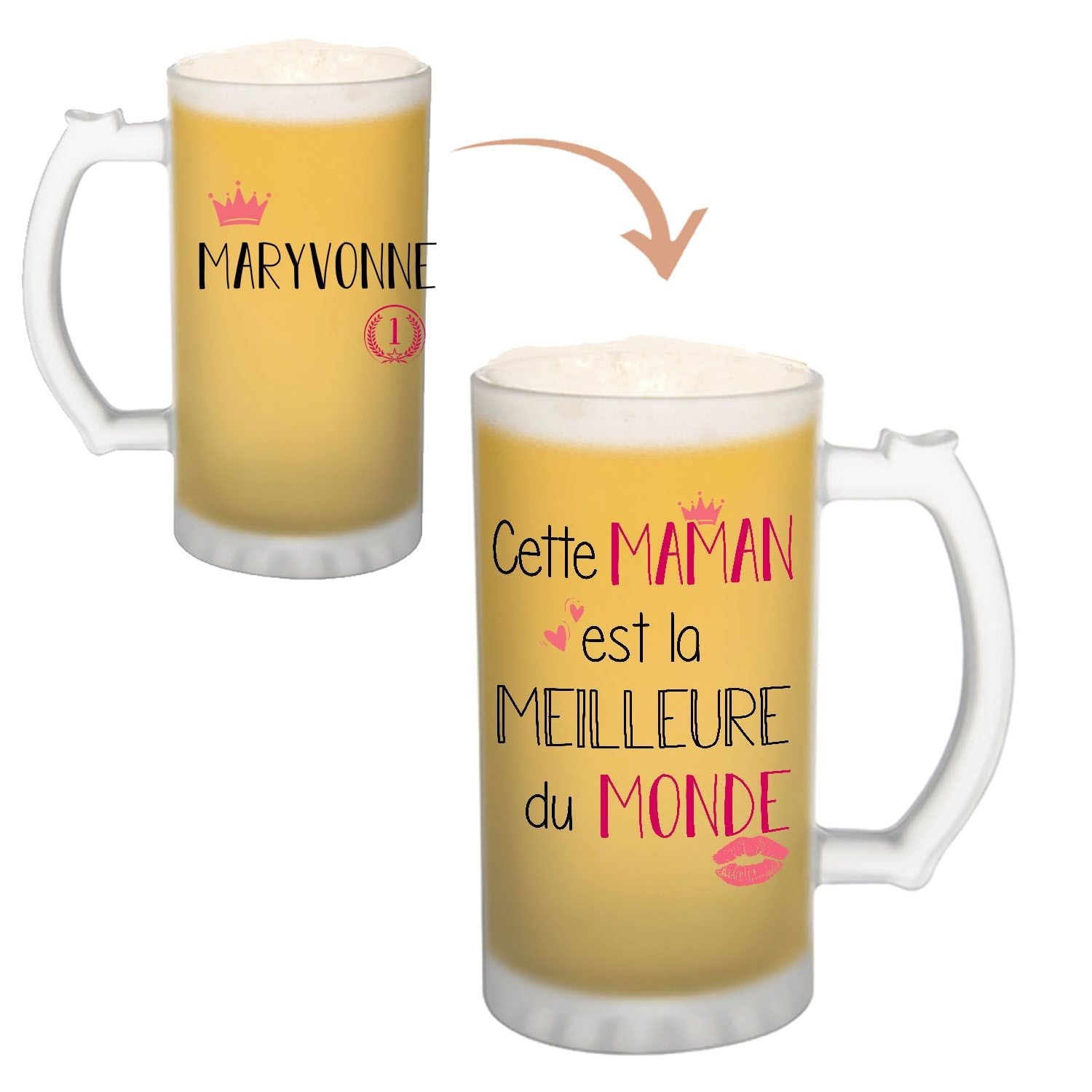 Chope de bière Maryvonne Meilleure Maman - Planetee