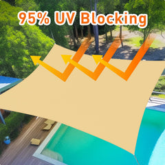 3M X 5M Rectangle Sun Shade Sails For Patios Uv Outdoor Canopy Backyard Sunshades
